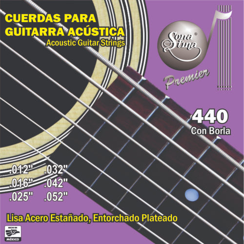 ENCORDADO SONATINA GUITARRA ACERO 440 CON BORLA